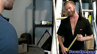 Athletic pornstar Isaac Hardy at an interview